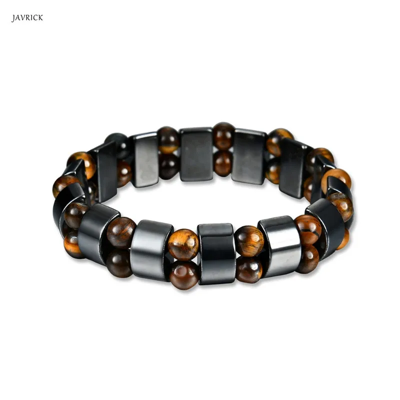 

JAVRICK Fashion Magnetic Hematite Bracelet Men Women Pain Relief Therapy Elastic Jewelry