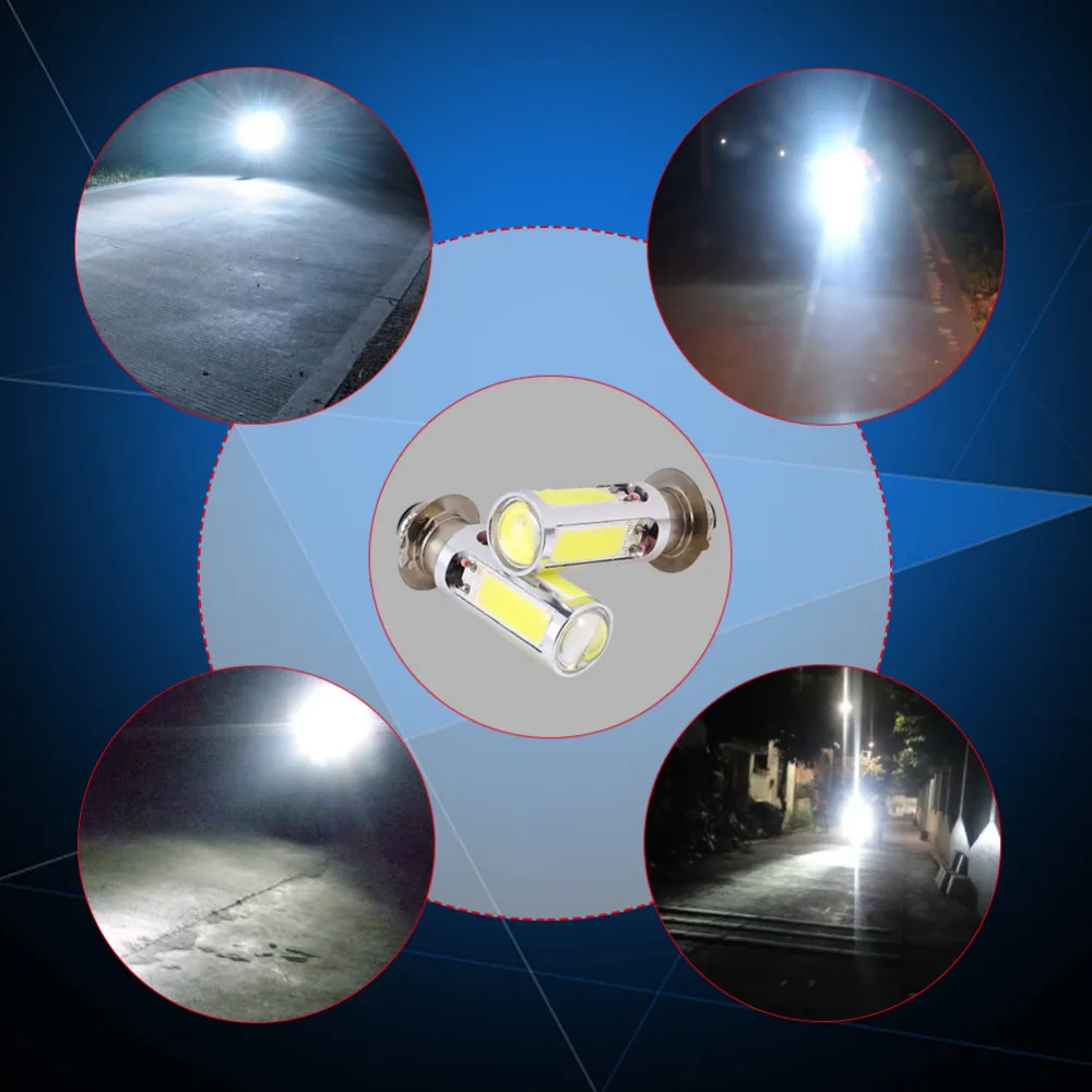 1 пара 6000K белый H6M COB LED Мотор велосипед/ATV фара противотуманная лампа PX15d P15D25 1|bike