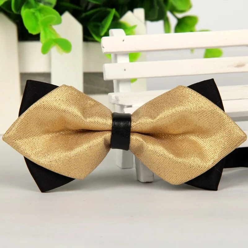 

pointed men's Gold bow tie men high end fashion 2014 (1pieces/lot)