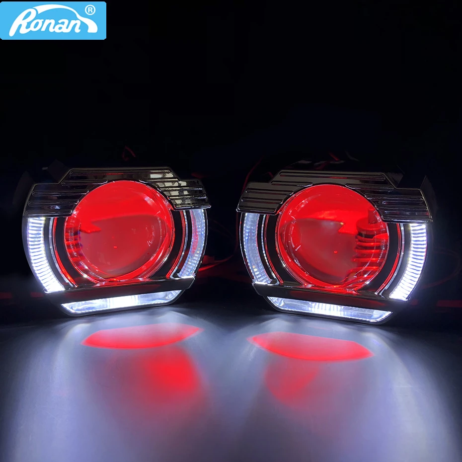 Ронан мини 2 5 ''HID Биксеноновые линзы прожекторного типа обновления 8 1 фары H1 H4