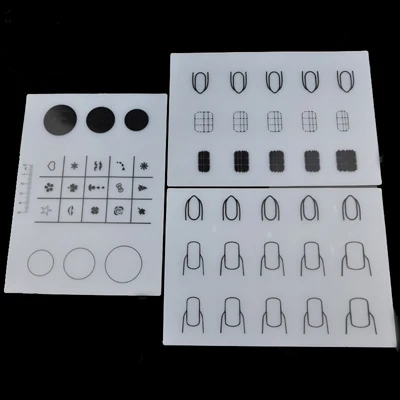 3 шт Профессиональный силиконовый штамповочный коврик для дизайна ногтей, складной моющийся Мат для ногтей, инструменты для переноса, Настольный коврик для салона - Цвет: MixABC