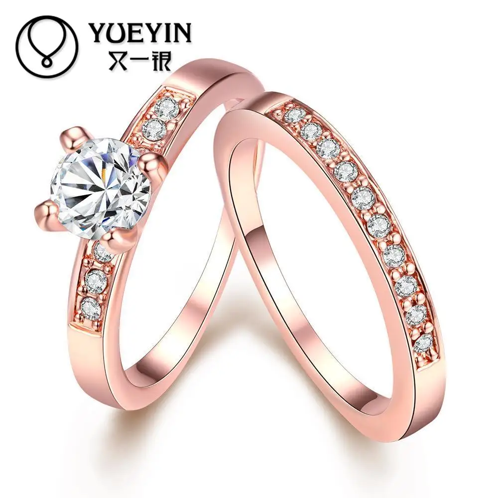 

R020-A-8 Wholesale High Quality Nickle Free Antiallergic New Fashion Jewelry Gold color Ring Fashion wedding rings