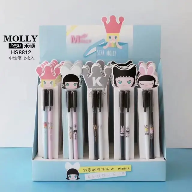 2 pcs/pack Star Molly Couple Friendly Forever Gel Pen Promotional Gift Stationery School ; Office Supply