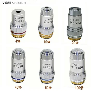 

Biological Microscope Achromatic Objective Lens 20X 40X 60x 100X With Spring Standard Interface 4/5 Inch "Diameter 20.23MM