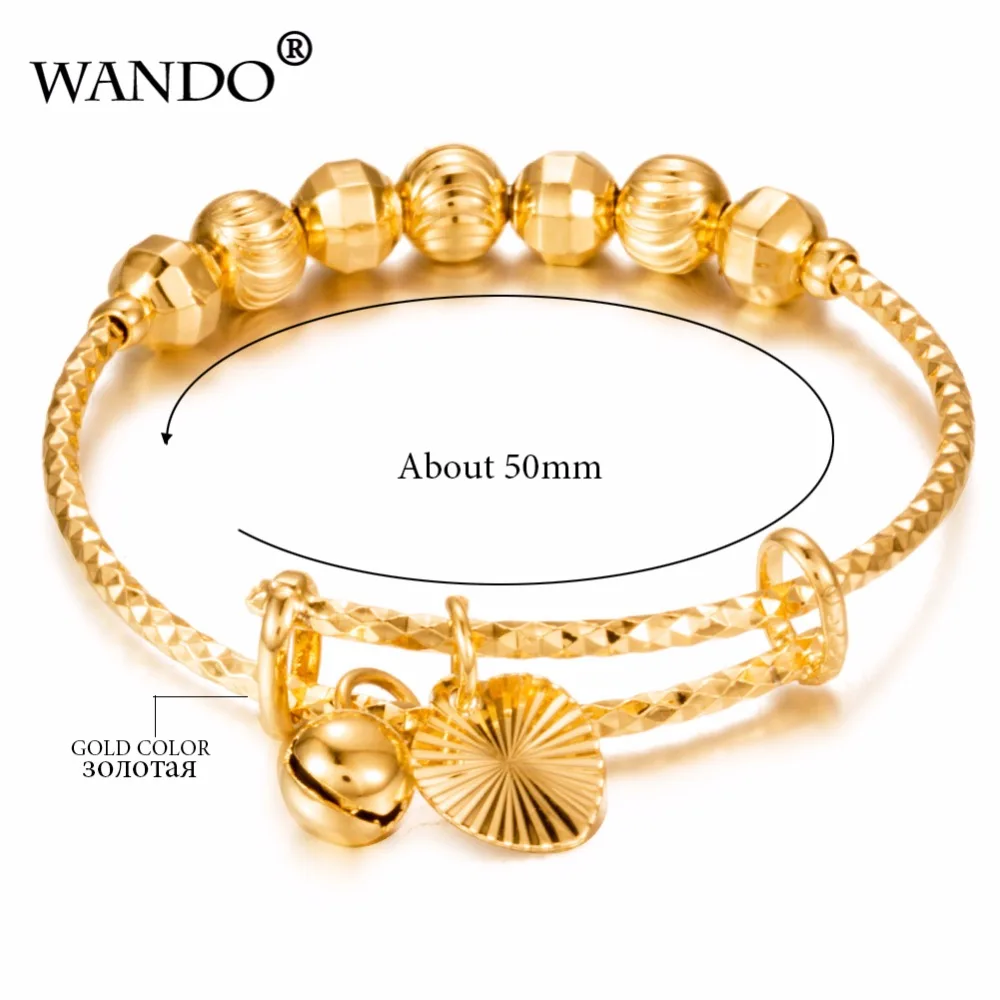 2pcs Dubai Gold Color Bangles For Baby/Kids Ethiopian Jewelry