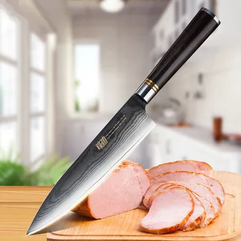 

Ebony wood handle 8 inch Japanese VG10 damascus Professional chef knife 67 layers damascus steel kitchen knives