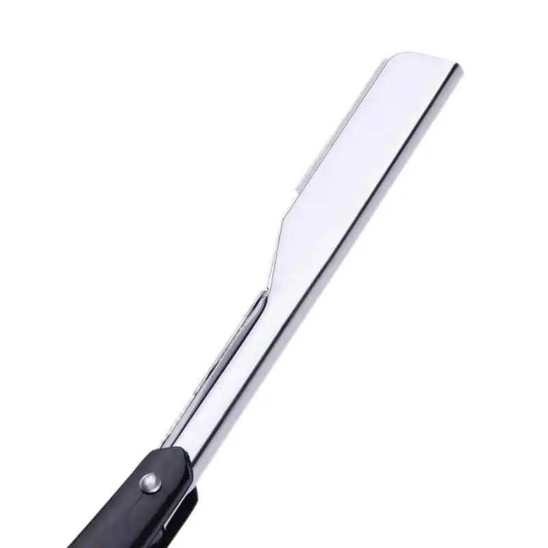 Парикмахерская бритва с прямым краем из нержавеющей стали, высокое качество, складной бритвенный держатель для бритья, ручной нож для бровей, инструмент для резки, белый, черный