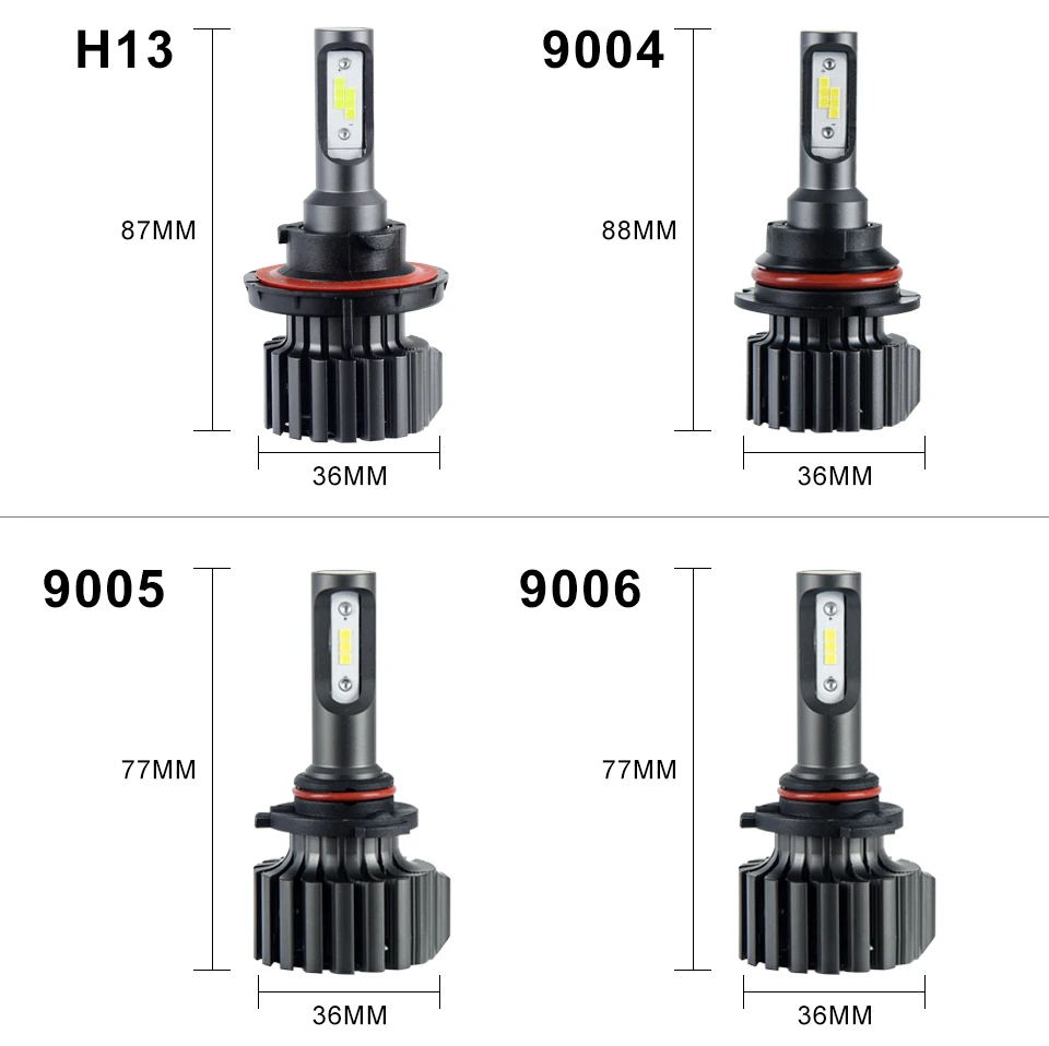 Светодиодный фонарь 72 Вт H4 H7 H11 9005/9006 H1 светодиодный phare De Voiture Ampoules 12000LM 6500 K 12 в 24 В tout-en-un Auto Phare kits