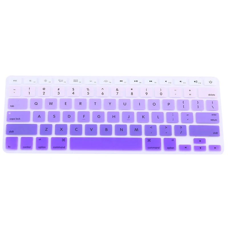 Горячая Распродажа, 1 шт., яркие цвета, Радужный силиконовый чехол для клавиатуры, защитный чехол Для iMac Macbook Pro 1" 15", защитный чехол - Цвет: Style 1 (purple)