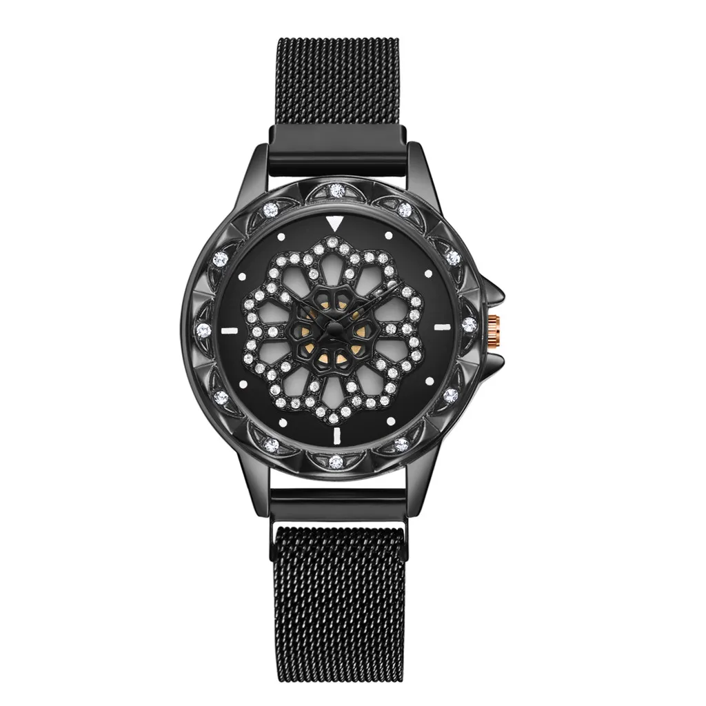 Новые модные роскошные часы с бриллиантами из розового золота, женские кварцевые часы с сеткой, женские часы с браслетом, оригинальные часы