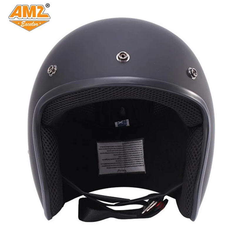 AMZ moto rcycle спортивный ретро открытый шлем capacete cascos para moto крест шлем для верховой езды - Цвет: mat black