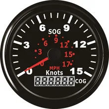 Gps Скорость ometer 0-15Knots 0-17MPH Скорость с курс для яхты сосуды с красным Подсветка 3-3/8 ''(85 мм) 12 V/24 V