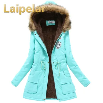 

2018 Winter Jacket Women Wadded Jacket Female Outerwear Slim Winter Hooded Coat Long Cotton Padded Fur Collar Parkas Plus Size