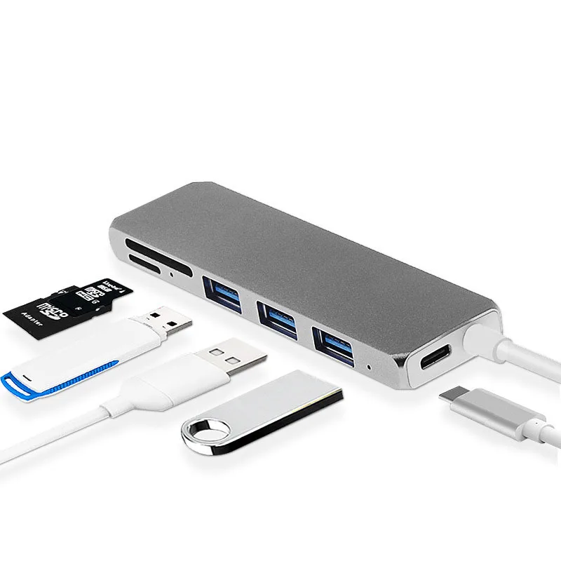 USB C док-станция для ноутбука USB 3,0 HDMI PD TF/SD/USB Hub Fealushon для Macbook Pro hp DELL поверхности lenovo samsung для док-станции