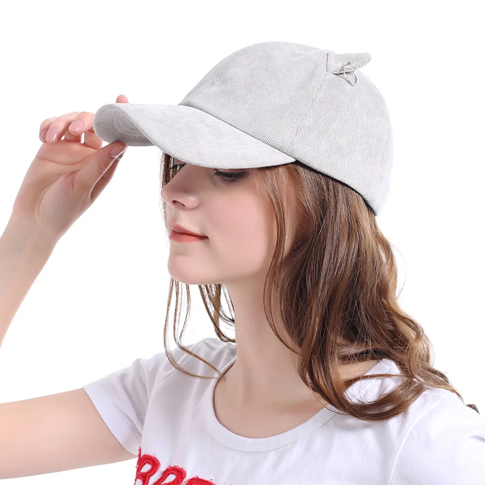 

2016 wholesale Autumn and winter new Cat ears Lovely girl Baseball cap features colorful snapback hat for girls