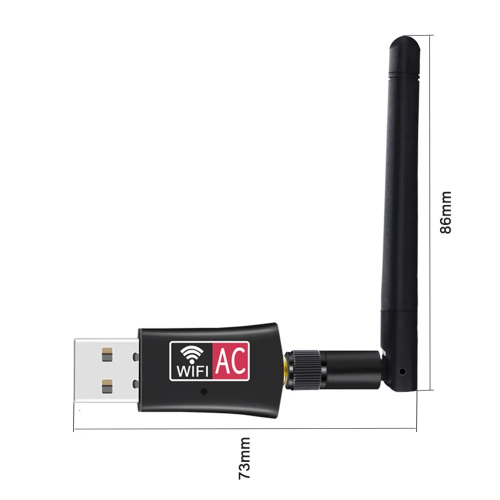 Buyincoins 600 м Dual Band 2,4/5 ГГц 433 Мбит/с Беспроводной USB Wifi адаптер с 2DBI антенны 11AC #279767