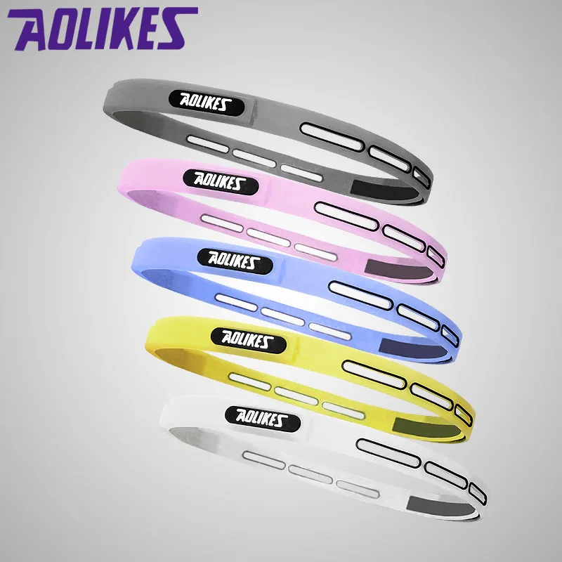 Aolikes 1 قطع رئيس العصابة لينة سيليكون تشغيل اليوغا عرق الفرقة المرنة للرجال والنساء لياقة كرة التنس عقال