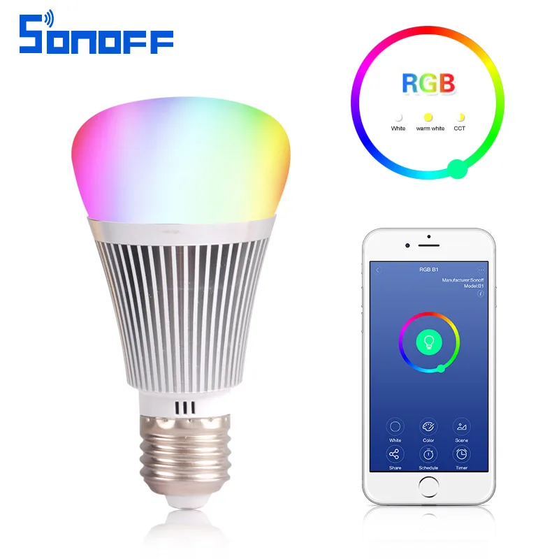 Sonoff B1 Led Dimmer Wifi Smart Light Bulbs Remote Control Light Switch