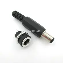 10 шт. 5 пар DC контакт разъема питания 2,5x5,5 мм Гнездовой разъем Jack+ штекер Jack гнездо адаптера DC-022B 5,5*2,5 мм