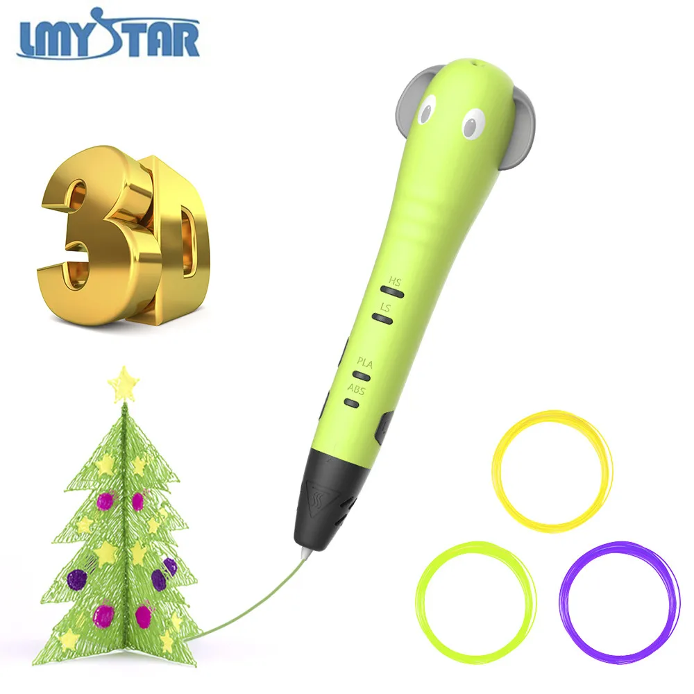

LMYSTAR 3D printing pen 1.75mm PLA/ABS 3d drawing pens with Filament LED light indicator for the Kids gifts