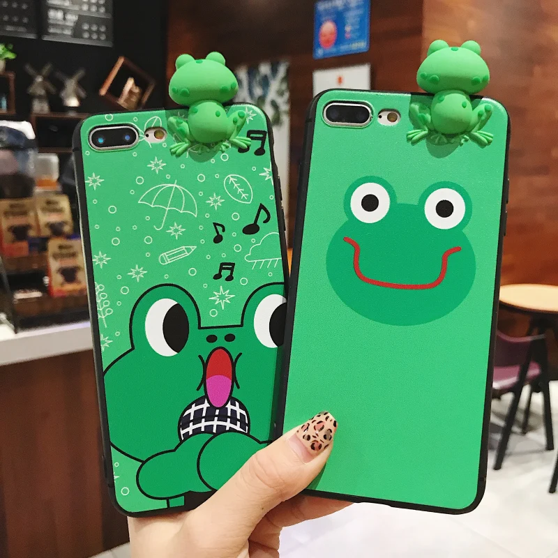 Для iPhone XS Max милый 3D лягушка мягкий TPU чехол для телефона 7 7Plus 6 6S 6Plus 8 8Plus X XR