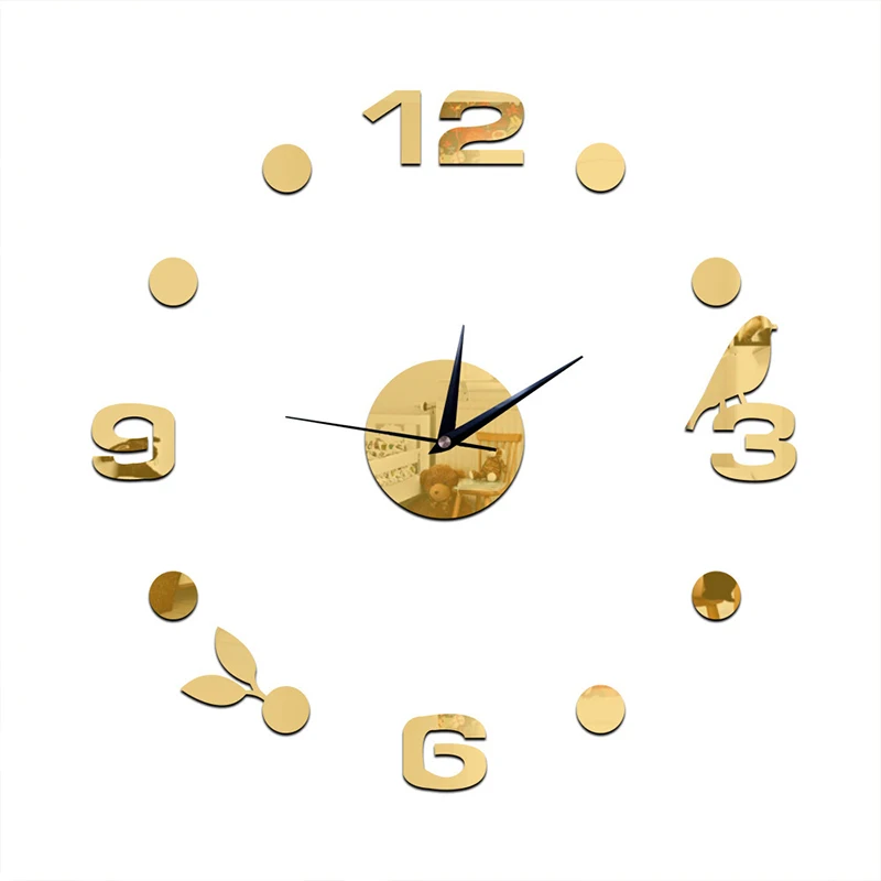 

Acrylic DIY decorative mirror wall stickers clock environmentally friendly high-quality living room bedroom 3D decorative mirror