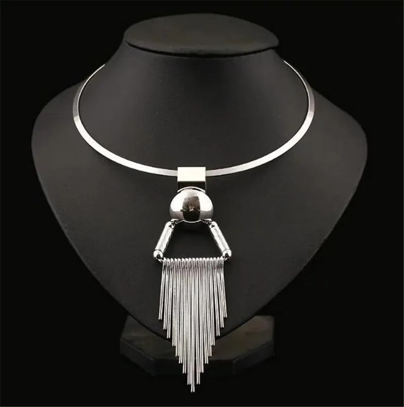 Elegant Rhodium Gold Choker Necklaces For Women 316L Stainless Steel