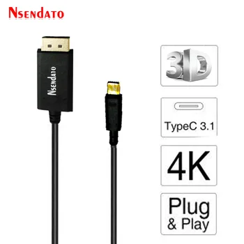 

1.8M 4K 30Hz USB 3.1 Type C to UHD Cable Type C to DP Displyport Disply Port Converter External Video Graphics Extend Adapter