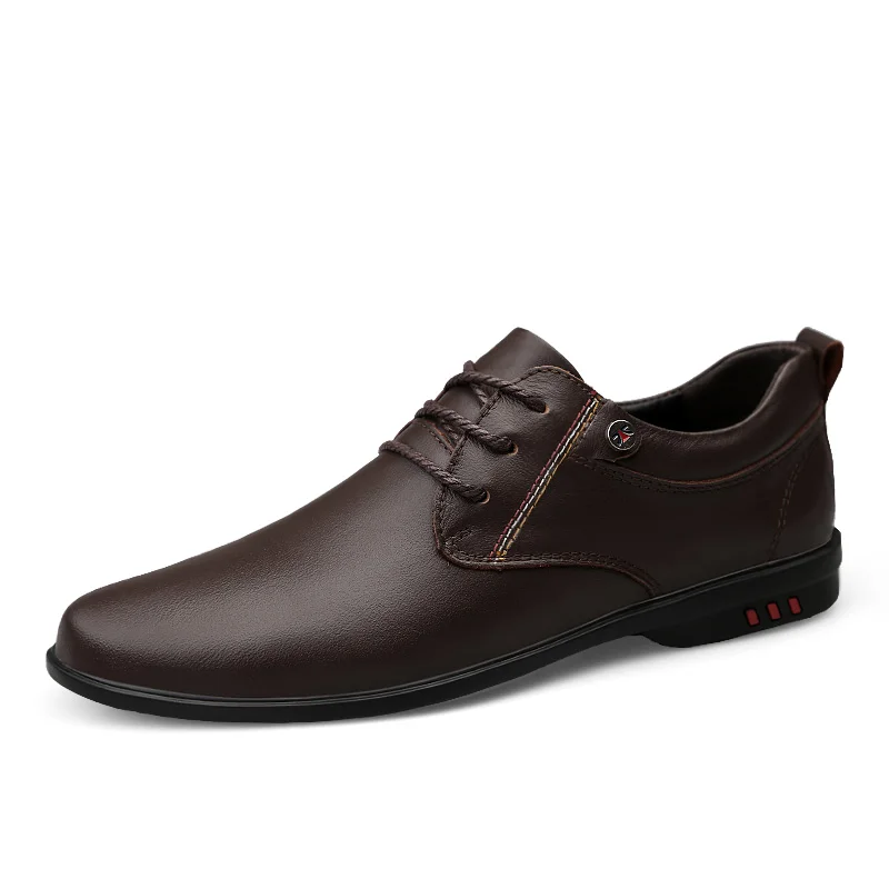 

Mens Leather Shoes Casual Luxury Lace Up Man Genuine Leather Walking Sneakers Comfy Male Soft Fashion Office Shoes Big Size