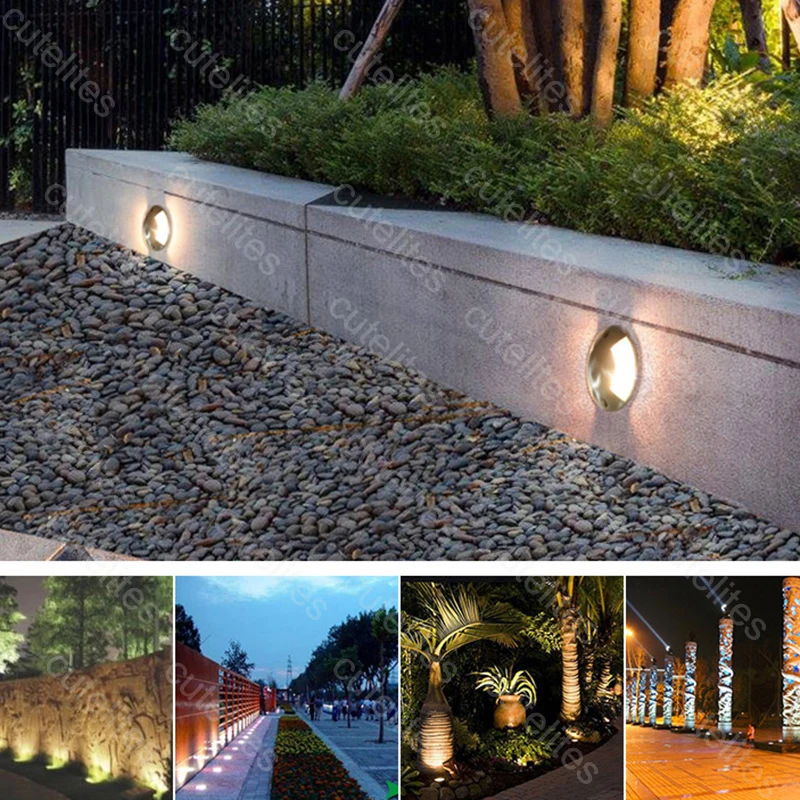 1W 3W 5W LED Buried IP66 AC85-260V DC12V Outdoor Recessed Deck Light 1/2/3/4 Side View Underground Lamp Sidewalk