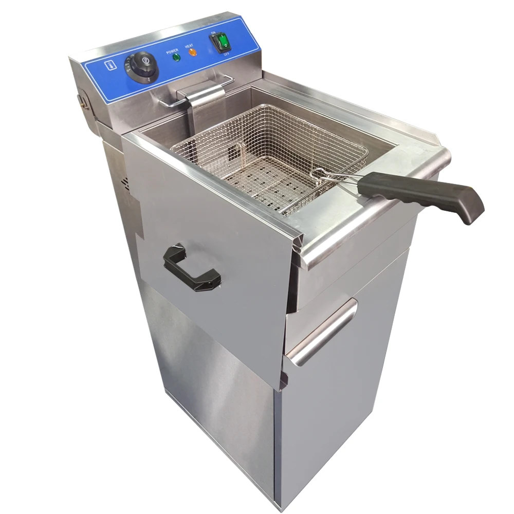 5KW Stainless Steel Commercial Electric Deep Fryer Fat Chip Frying Machine Large Single Tank 16L Multifunctional french fries