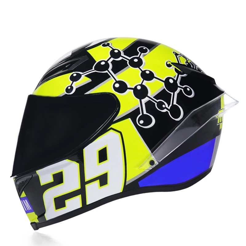 

Racing helmet motorbike full face dual shield helmet Motorcycle helmets motocross unisex available big wing ece approved