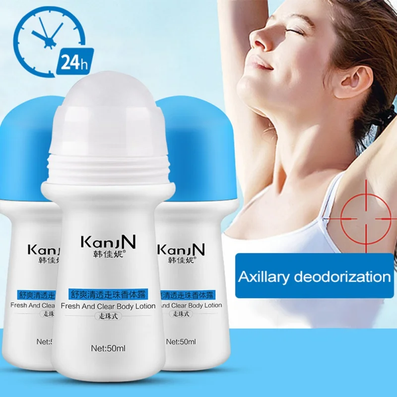 50ml Fresh Green Tea Deodorant Roller Underarm Odor Remover For Women
