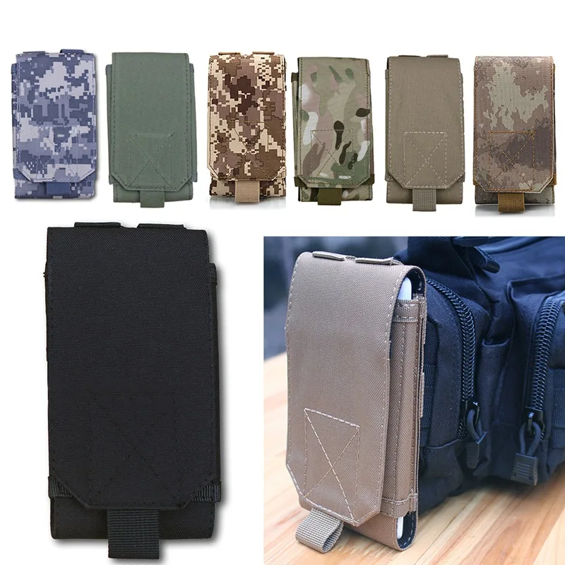 

Mayitr Universal Outdoor Portable Molle Army Mobile Phone Bag Case Holder Belt Pouch Nylon Waterproof Fabric Sport Bag 18*10*2cm