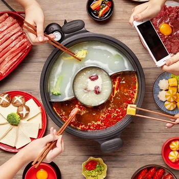 

220V Electric Multi Cooker 2 Flavors Hot Pot Household Non-stick 6L Electric Cooking Machine Two-flavoured Hotpot Cooker EU/AU/U