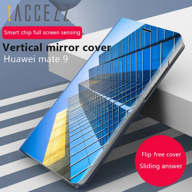 !ACCEZZ Luxury 3D Mirror 360 Degree Full Protection Cover For Huawei Mate 8/9/9 Pro Smart Flip Case Waterproof Shell Funda Capa |