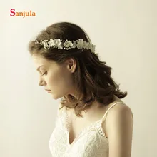 Цветы ручной работы жемчуг свадебное украшение на голову гирлянда Новая мода головной убор для невесты головной убор одежда haar аксессуары bruid H87