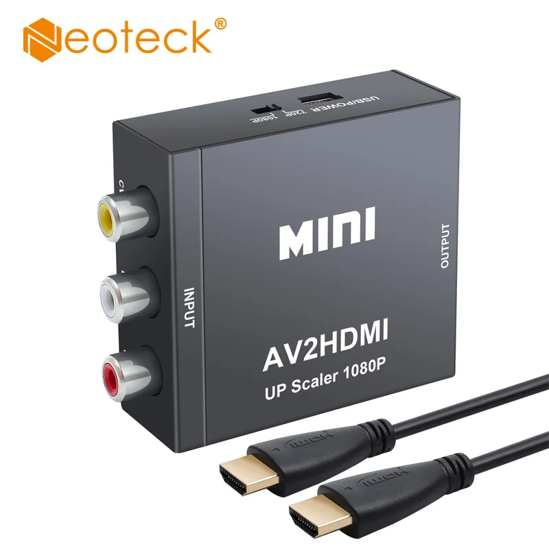 Neoteck Mini AV to HDMI Video Converter Box AV2HDMI RCA AV HDMI CVBS