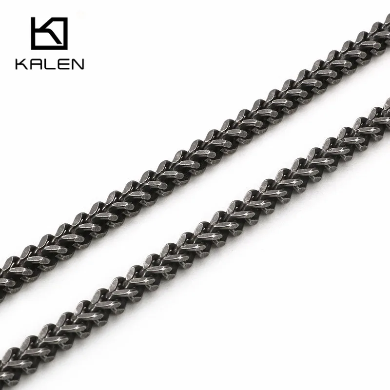 KALEN нержавеющая сталь 66 см 76 длинная цепочка ожерелье для мужчин панк матовая