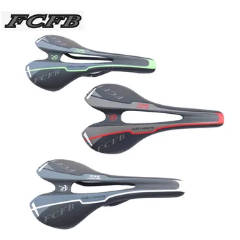 

FCFB full carbon fiber road mountain bike bicycle saddle MTB full carbon saddle Front seat mat rod/green/blue 3K gloss cycling