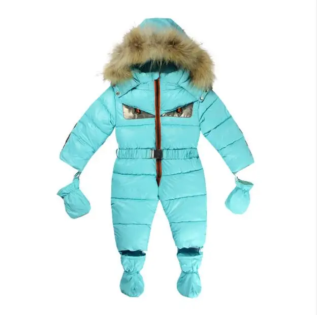 Зимний детский комбинезон, детский комбинезон, хлопковый комбинезон с перьями для новорожденных, комбинезон для маленьких мальчиков и девочек, верхняя одежда