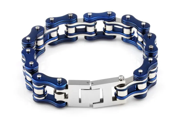 biker bracelet 19 mm wide heavy men's bicycle bike chain bracelets