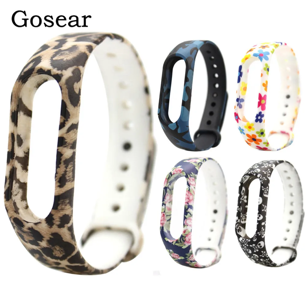 

Gosear Silicone Printed Wristband Strap Smart Band Replacement for Xiaomi Xiomi Xiao Mi Band Miband 2 Band2 Bracelet Accessories