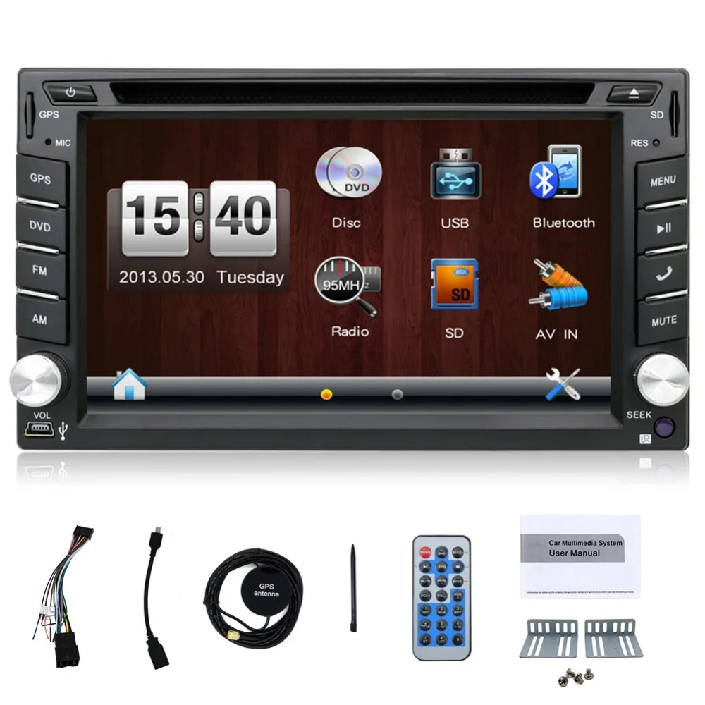 BOSION Double DIN Car DVD Player with In Dash GPS Navigation For Universal Car with Backup