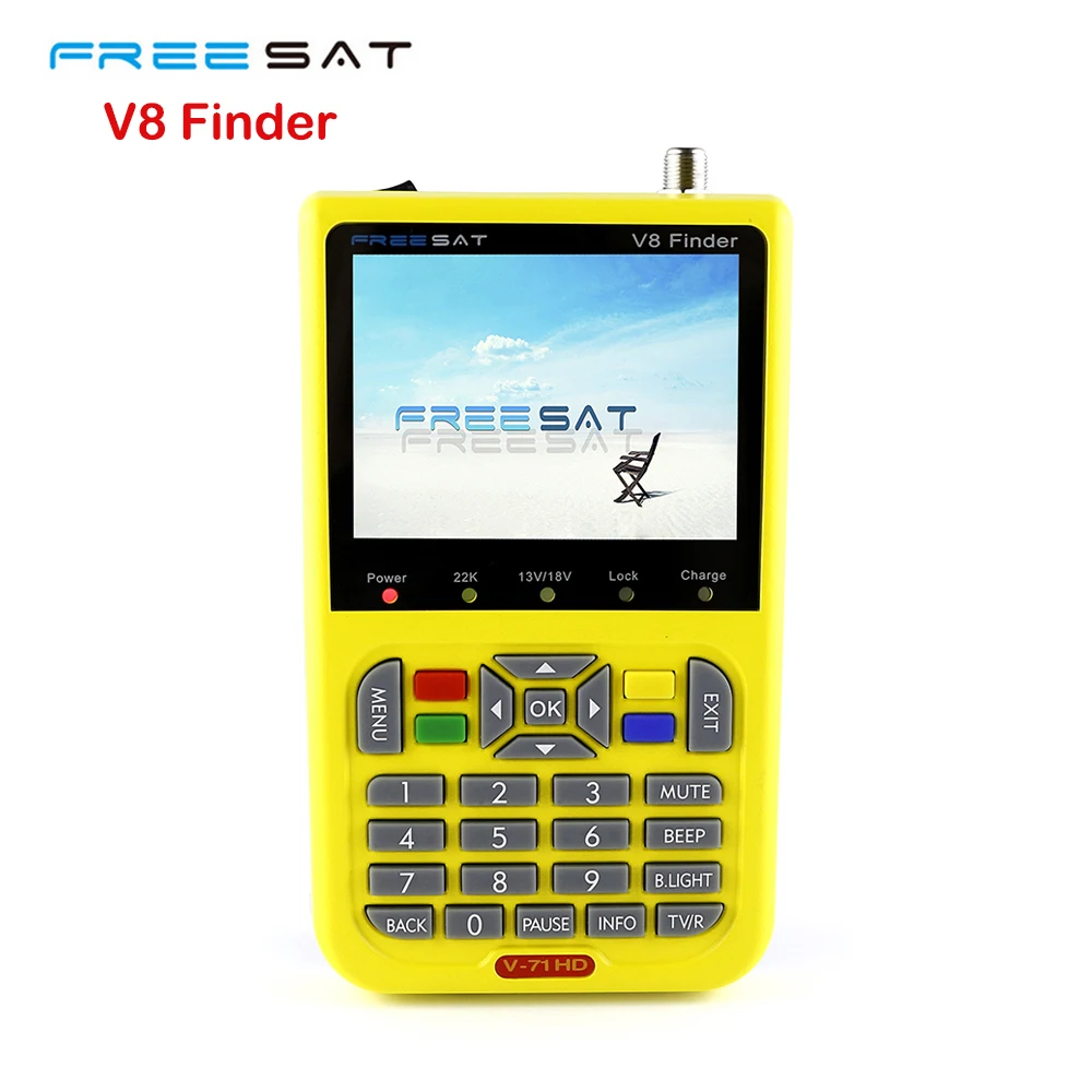 

SATXTREM FREESAT V8 Finder Satellite signal Finder V-71 HD DVB-S2 MPEG-2/MPEG-4 FTA Digital Satellite meter 3.5 inch LCD Display