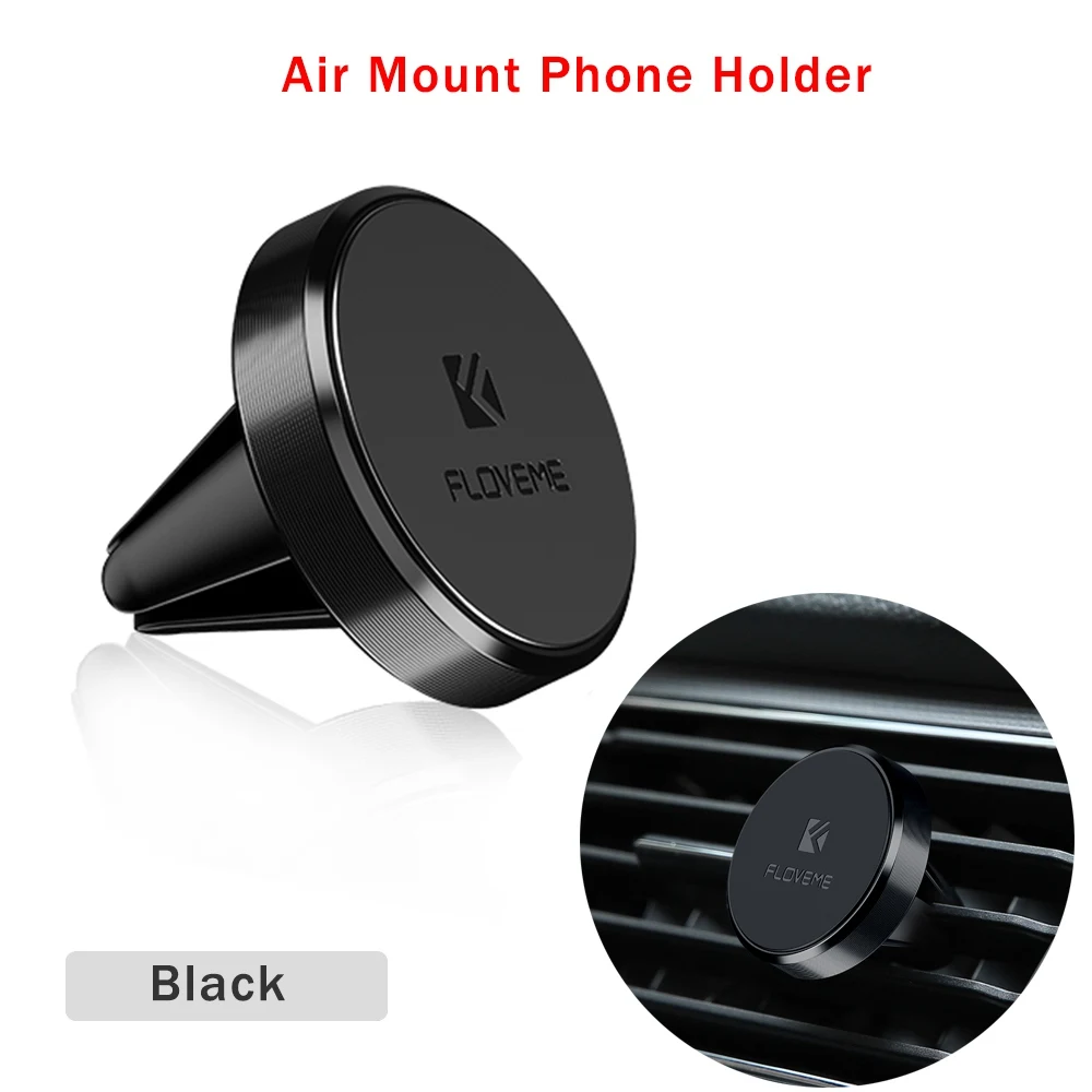 Магнитный автомобильный держатель FLOVEME для iPhone XS MAX Xiaomi магнитный держатель Автомобильный держатель для телефона в автомобиле 2 стиля держатели для мобильных телефонов 2держатель для телефона в машину - Цвет: black