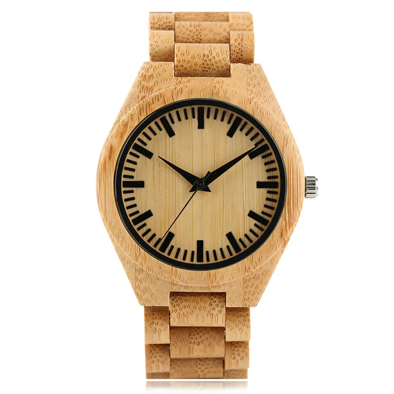 

Minimalist Whole Bamboo Watch Natural Handmade Wooden Bracelet Wristwatch Casual Men Women Wood Clock Creative Business Gifts