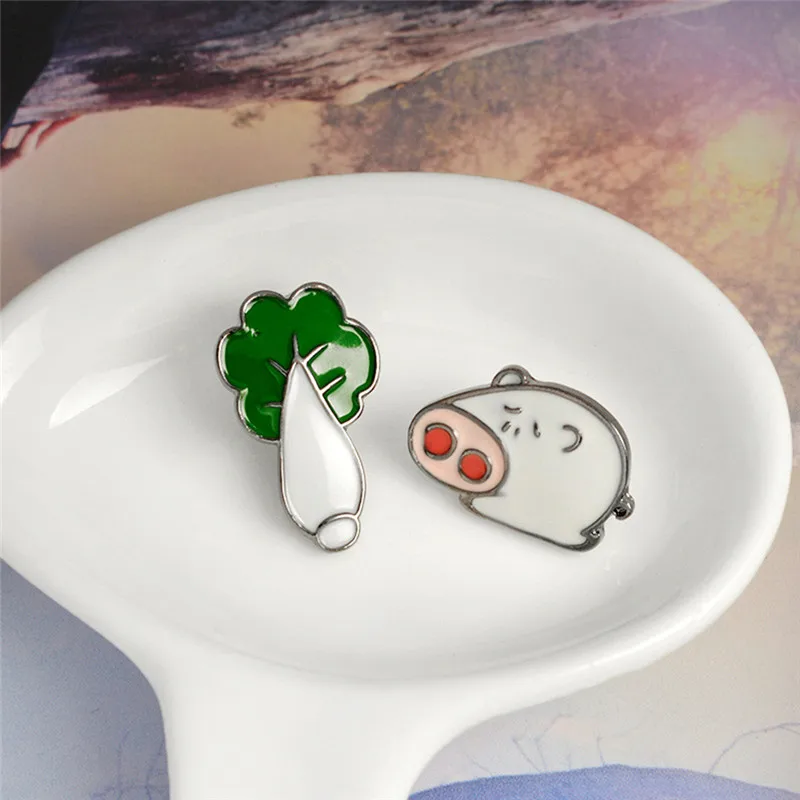1PC New Pin Shirt Cartoon Animal Pig Brooch Collar Pin Women Jewelry Cute Enamel