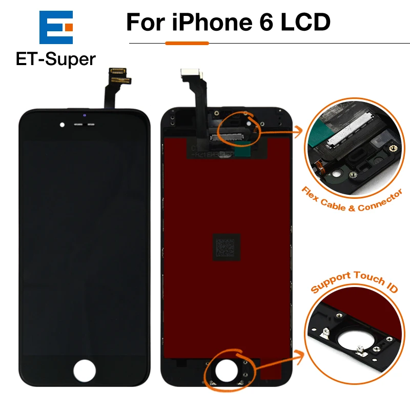 

LCD For iPhone 6 Display 100pcs Free DHL AAA LCD Touch Panel Digitizer Assembly 100% Tested No Dead Pixel No Spot Black White