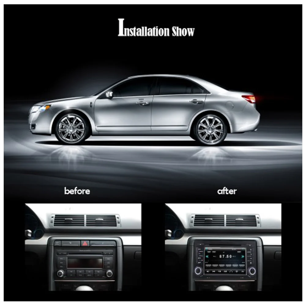 Top Eunavi 2 Din Car GPS Navigation DVD Player Stereo Video For AUDI A4 S4 RS4 With 3G USB GPS Bluetooth IPOD FM RDS Subwoofer 4